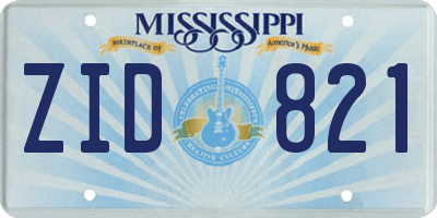 MS license plate ZID821