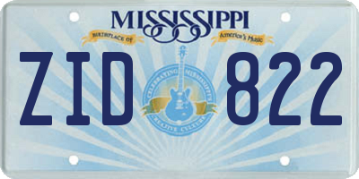 MS license plate ZID822