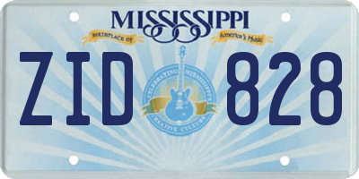 MS license plate ZID828