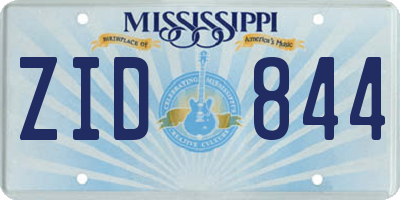 MS license plate ZID844