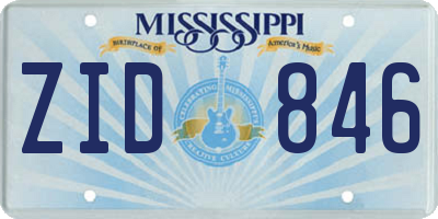 MS license plate ZID846