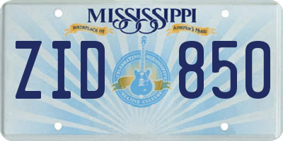MS license plate ZID850