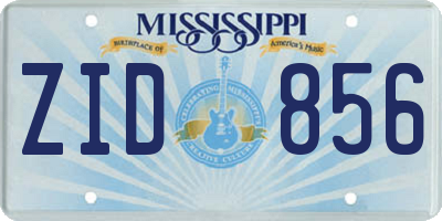 MS license plate ZID856
