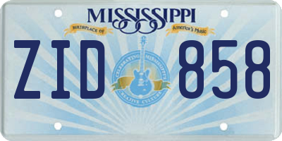 MS license plate ZID858