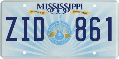MS license plate ZID861
