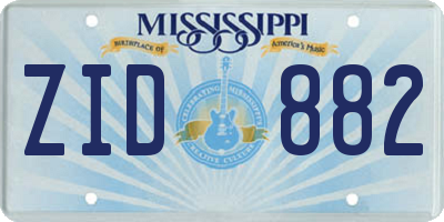 MS license plate ZID882