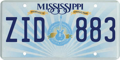 MS license plate ZID883