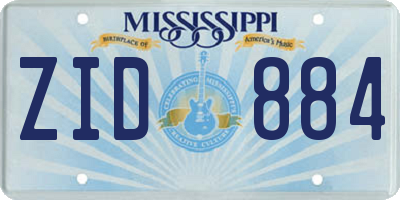 MS license plate ZID884