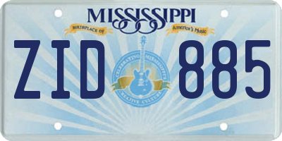 MS license plate ZID885