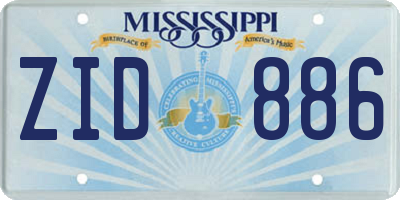 MS license plate ZID886