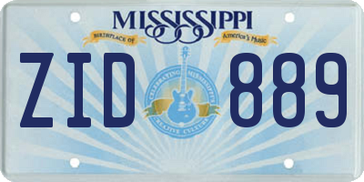 MS license plate ZID889