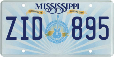 MS license plate ZID895