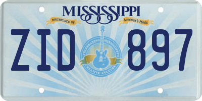 MS license plate ZID897
