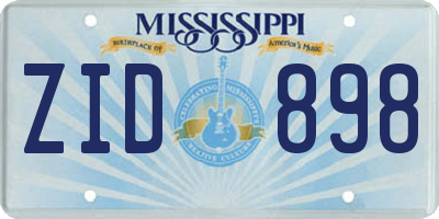MS license plate ZID898