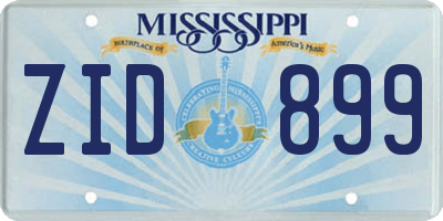 MS license plate ZID899