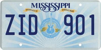 MS license plate ZID901