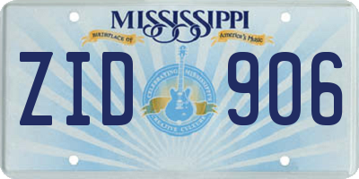 MS license plate ZID906