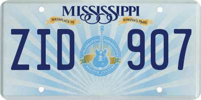 MS license plate ZID907