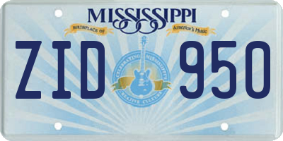 MS license plate ZID950