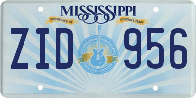 MS license plate ZID956