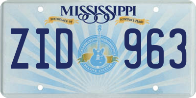 MS license plate ZID963