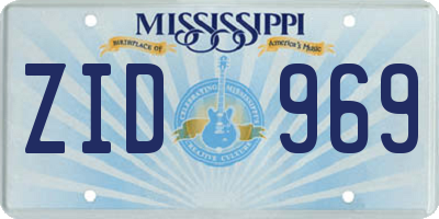 MS license plate ZID969
