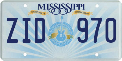 MS license plate ZID970