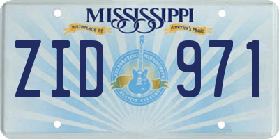 MS license plate ZID971