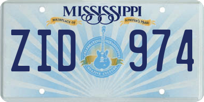 MS license plate ZID974