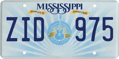 MS license plate ZID975