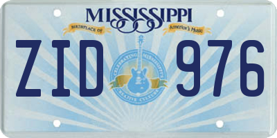MS license plate ZID976