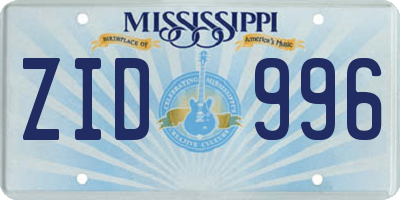 MS license plate ZID996