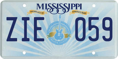 MS license plate ZIE059
