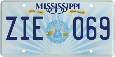 MS license plate ZIE069