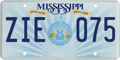 MS license plate ZIE075