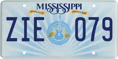 MS license plate ZIE079