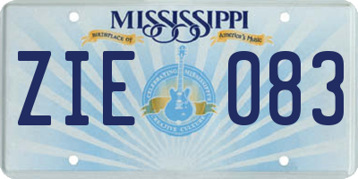 MS license plate ZIE083
