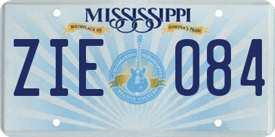 MS license plate ZIE084