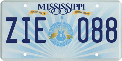 MS license plate ZIE088