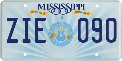 MS license plate ZIE090