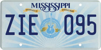 MS license plate ZIE095