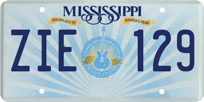 MS license plate ZIE129