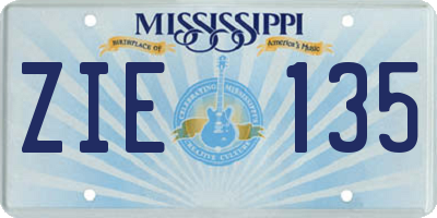 MS license plate ZIE135