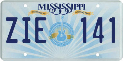MS license plate ZIE141