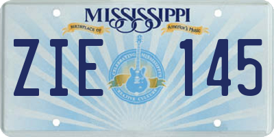 MS license plate ZIE145