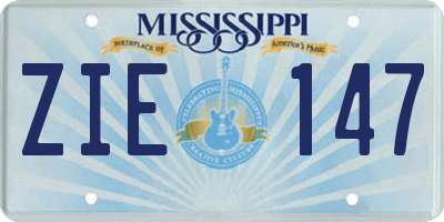 MS license plate ZIE147