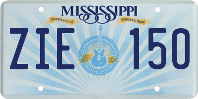MS license plate ZIE150