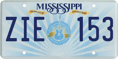 MS license plate ZIE153