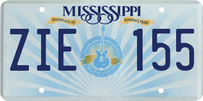 MS license plate ZIE155