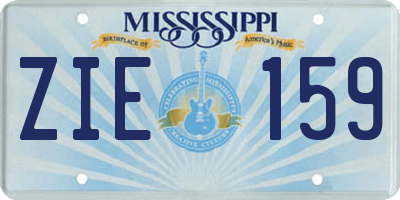 MS license plate ZIE159